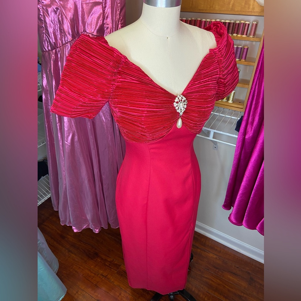LAST CALL VINTAGE HOT PINK 80s PROM DRESS